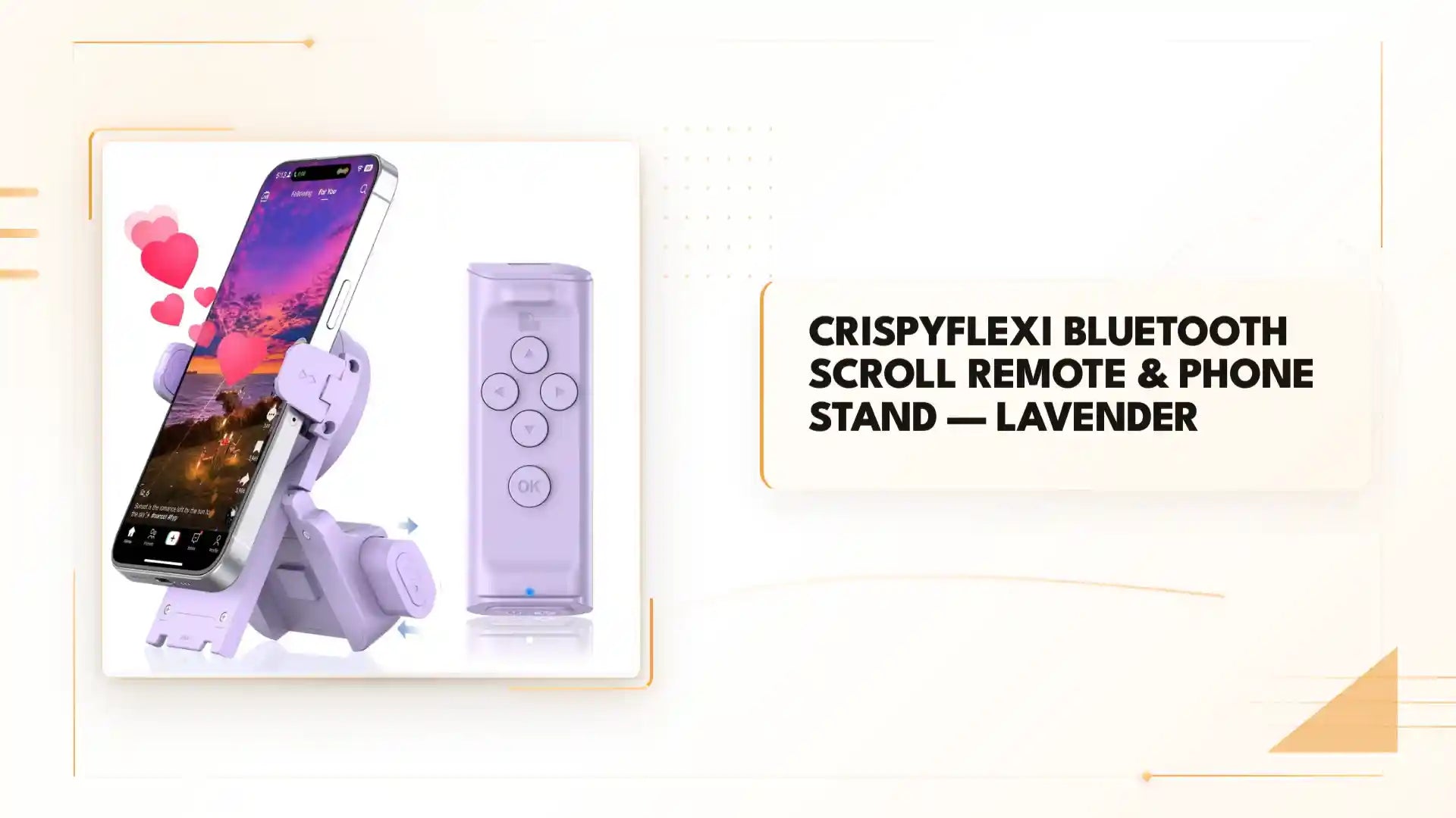 CrispyFlexi Bluetooth Scroll Remote & Phone Stand &mdash; Lavender by@Outfy